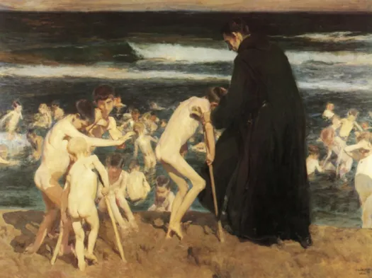 Fig. 3  Sad Inheritance. By Joaquín Sorolla y Bastida (1863 to 1923). (Private Collection).