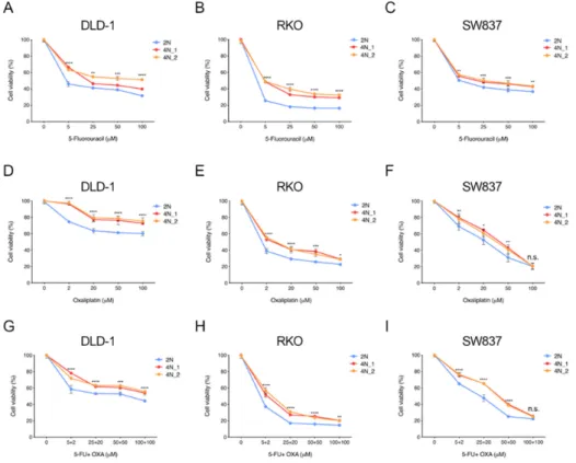 Figure 2. Cellular viability response upon treatment with first-line chemotherapeutic agents