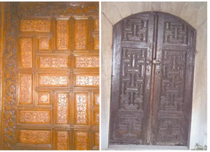 Foto 45-46: Manisa Hatuniye Camii minberi ve Bursa Gülşah Sultan Türbesi‟nin kapı kanatlarından görünüm (Barışta‟dan) 