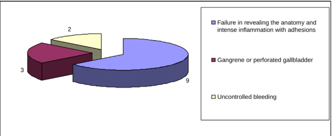 Figure 1. Causes of Transition to Open Surgery (n = 14) 