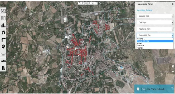 Şekil 6. Üstyapı Katmanı Bilgi Sisteminde Sorgulama 