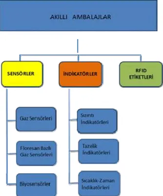 Tablo 1. Akıllı ambalajların sınıflandırılması (Yezza, I.A., 2008) 