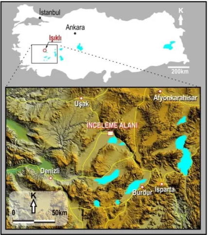 Şekil 1. Çalışma alanı yer bulduru haritası. 