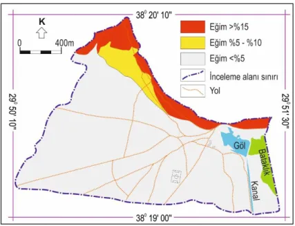 Şekil 2. İnceleme alanının eğim haritası.  3.1.  Paleozoyik 