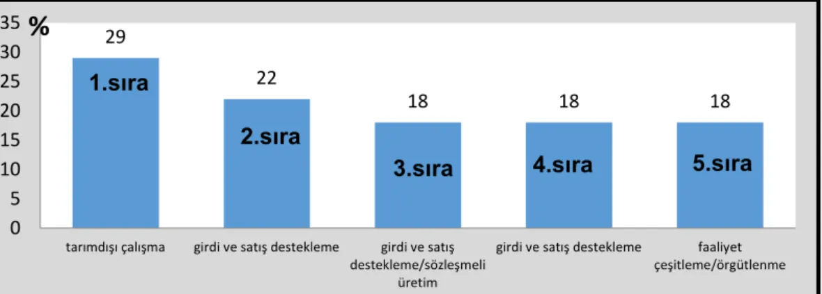 Şekil 2. Üreticilerce en önemli görülen risk stratejileri  SONUÇLAR 