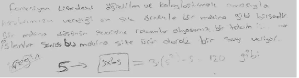 Şekil 1. 59 nolu  öğrencinin cevabı 
