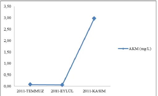 Şekil 4. Ortalama AKM değerlerinin aylara göre değişimi. 