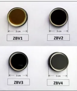 Figure 1: Synthesized ZnO-B 2 O 3 -V 2 O 5  glass samples 