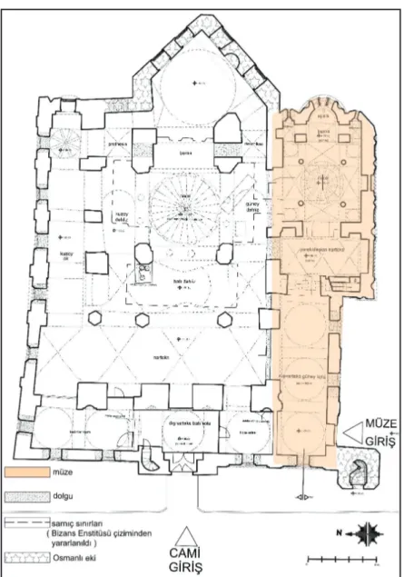 Şekil 3: Fethiye Camii planı (Esmer, 2013, 46). Şekil 3: Fethiye Camii planı (Esmer, 2013, 46.)