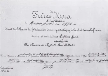 ġekil 37: 1775 tarihinde kurulan Mora biraderlere ait ticarethanenin olduğunu gösteren belge 