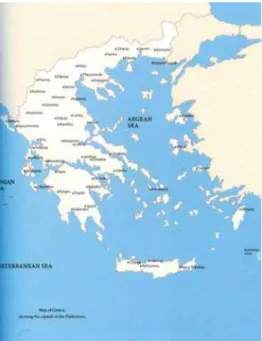 figure 1. Map of Greece (Ottoman Architecture in Greece,  Brouskari E. (ed.), Ministry of Culture, Athens 2009.