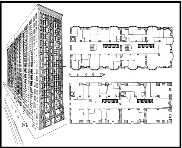Şekil 2.1: Monadnock Binası Perspektif ve Plan (URL- 1, 2) 