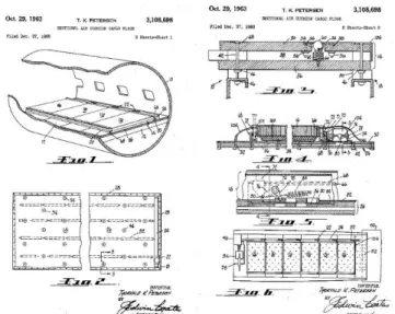 Figure 7. T.K. Petersen's 1963 dated air cushion floor design patent (Petersen,  1963)