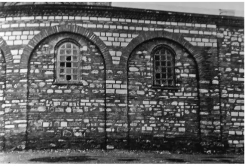 Fig. 12   Parekklesion, main dome, Byzantine  mosaics with the Ottoman engravings  
