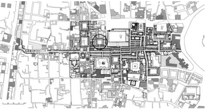 Şekil 1. Halep tarihi çarşı bölgesi içinde Han al Hibal’ın konumu, (Gaube ve Wirth: 2007) haritasından Fig 1