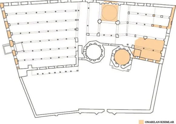 ġekil 3.1:1672 onarımını gösteren plan.                     3.2.5. 1685 KeĢfi ve 1687 Onarımı 
