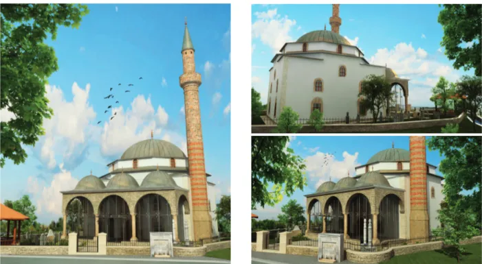 Şekil 19 Fatih (Çarşı-Bayraklı) Camisi, restorasyon sonrasına ait üç boyutlu canlandırmalar*.