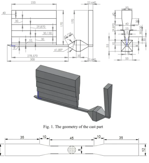Fig. 1. The geometry of the cast part 