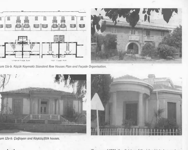 Figure 11a-b.  Kiir;:iik  Kaymak/1  Standard Row Houses  Plan  and Far;:ade  Organisation