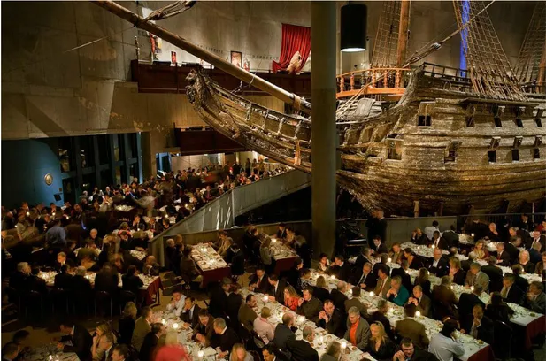 Şekil 9. Vasa’da geminin olduğu salonda bir yemek etkinliği düzenlenirken (Url-3). 