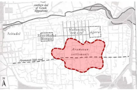 Figure 2.1: Map of Aramean settlements (Burns, 2005). 