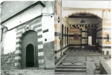 Figure 3.2: On the left door's photo of Zain Al-Abideen House and on the right the Entry of Nizam  House (Kibrit, 2000)