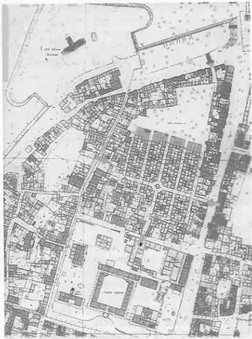 Figure 4.  The  Layout of the  Samanbah~e  Residential District Showing  the Access  to  the Area and the  Later Additions to  the Original Blocks