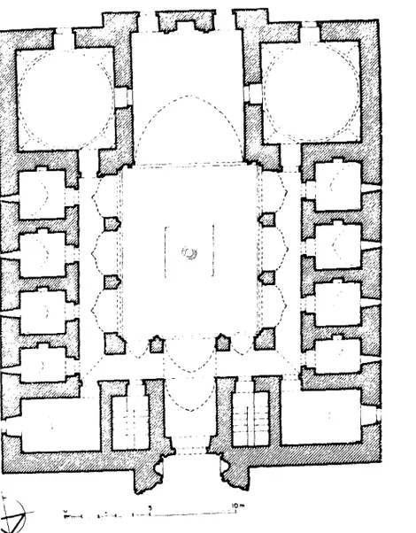 Şekil 21: Niğde Ak Medrese alt kat plam (A. Kuran) 