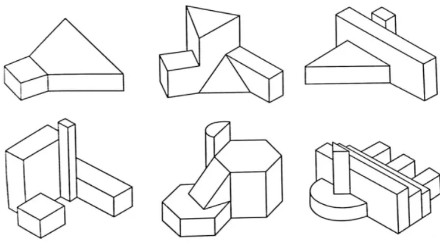 Şekil 3.25 Çeşitli formların bitiştirilerek bütünleştirme örnekleri (Onat,2010).  Bağlama -Ekleme 