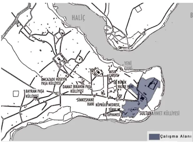 Şekil 1.12:1603-1730 döneminde Tarihi Yarımada’da inşa edilen mimari eserler  (K: Kuban D., Y: Sağlam M.) 