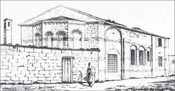 Şekil 5. Galanakis’in Toklu Dede Mescidi gravürü (Paspates,1877)