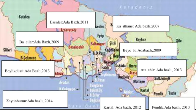 Şekil 2.11: İstanbul ada bazlı kentsel dönüşüm haritası