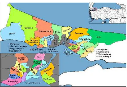 Şekil 3.1: Kağıthane konum haritası (URL-29) 3.2 Kağıthane İlçesi Dönüşüm Projeleri