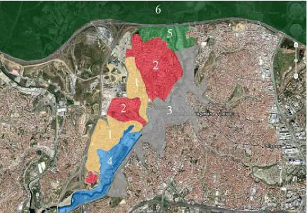 Şekil 3.2: Kağıthane Kentsel Peyzajı: İşlevsel Katagori Haritası (URL-31)