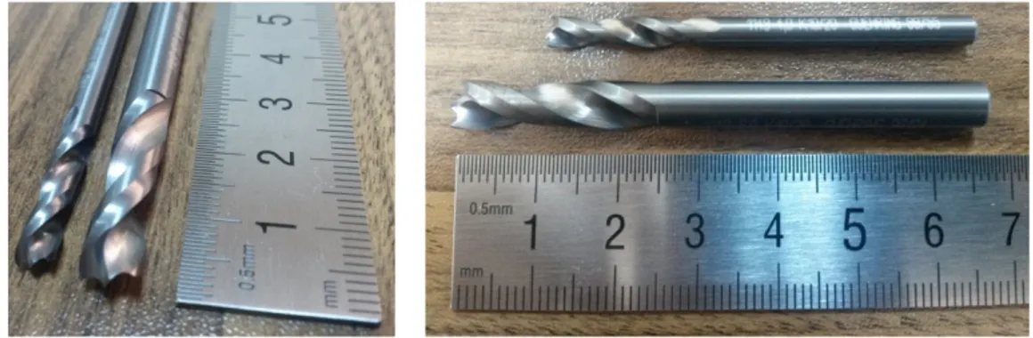 Figure 1. Drill bits used in the experiments. 