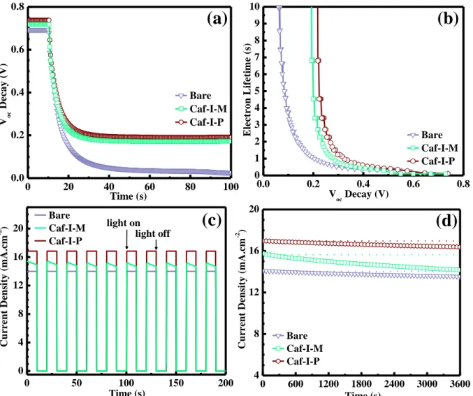 Fig. 7. (a)- The variation of OCVD curve as a function of time recorded during the relaxation from illuminated  quasi-equilibrium to the dark