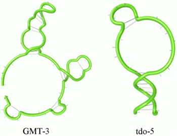 Figure 1. Tertiary structure of GMT-3 and tdo-5 aptamer.
