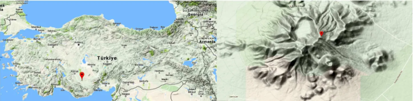 Figure 1. A map of Karadağ Mountain, Turkey (study area).  