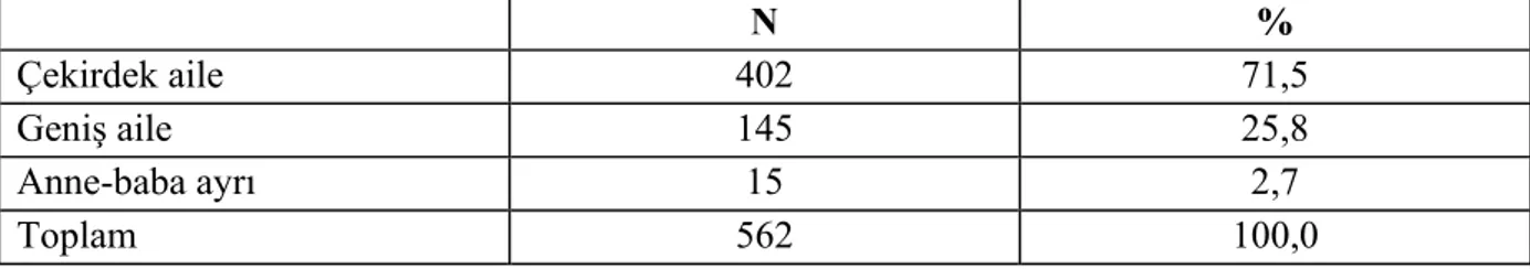 Tablo 7 incelendiğinde; üniversite öğrencilerinin %15,5’i köyde, %30,1’i ilçede, 