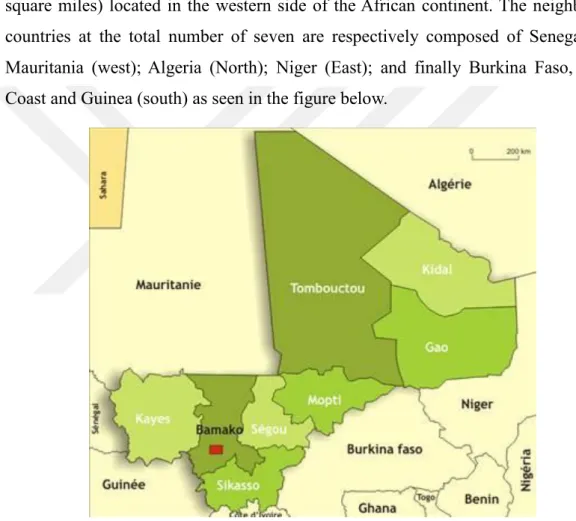 Figure 11. Map of Mali and its Administrative Regions (n.d). 