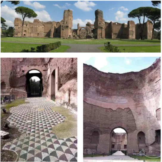 Figure 2.4 Current situations of the baths of Caracalla, Italy (Manalin, Jugem, 2015) 