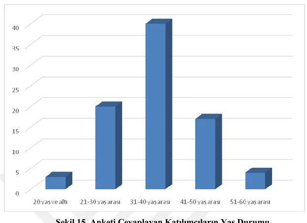 Şekil 15. Anketi Cevaplayan Katılımcıların Yaş Durumu 