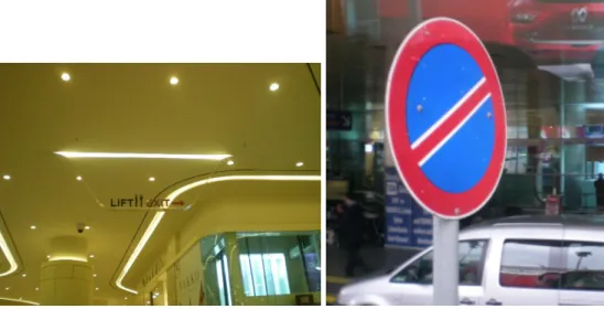 Figure 3.26. Ceiling-mounted sign                         Figure 3.27. Free standing sign