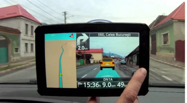 Figure 2. AR markers in car navigation system (Route66Training, 2011) 