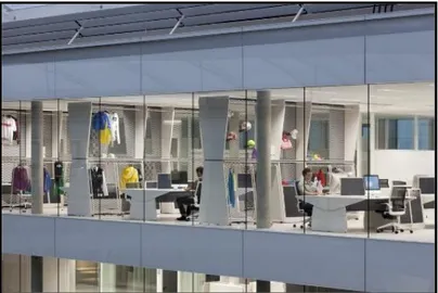 Figure 3.2 An example of an open office from the company of Adidas, architect Kinzo, 2009,  Herzogenaurach, Germany  