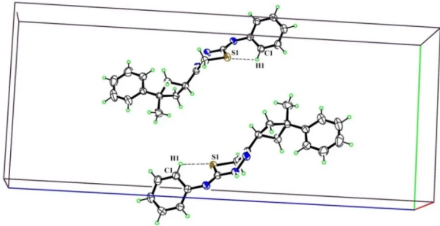 Figure 3. Part of the crystal structure of the title compound, showing the C1–H1···S1 interactions 