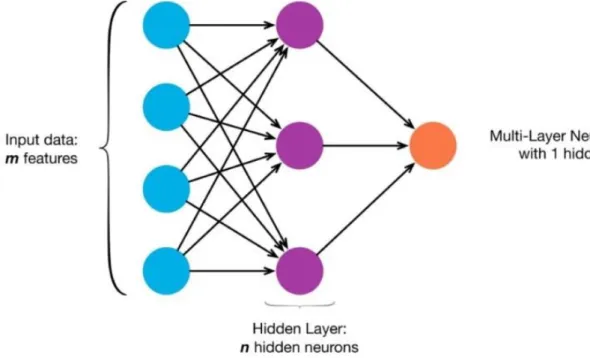 Figure 1. A sample structure of a multilayers neural network (towardsdatascience.com) 