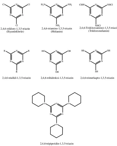 Şekil 1.1.3. s-triazin bileşiklerine örnekler 