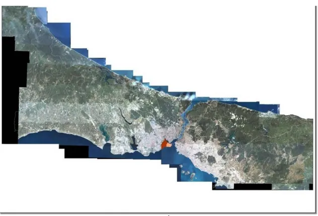 Şekil 1.18 Tarihi Yarımada’nın İstanbul içindeki konumu  Kaynak: İstanbul Büyükşehir Belediyesi Arşivi 