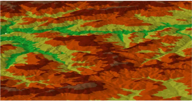 Şekil 3.5. Topografik veriden elde edilen üç boyutlu (TIN) verinin elde edilmesi